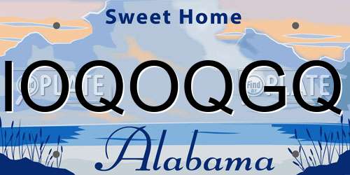 IOQOQGQ Alabama License Plate
