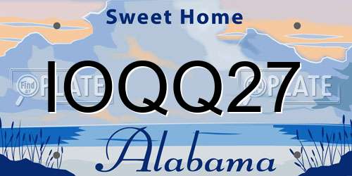 IOQQ27 Alabama License Plate
