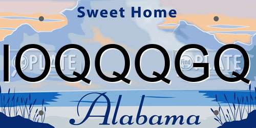 IOQQQGQ Alabama License Plate