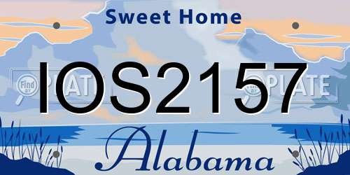 IOS2157 Alabama License Plate