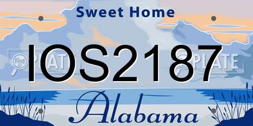 IOS2187 Alabama License Plate