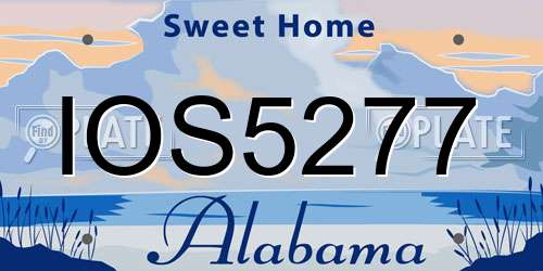 IOS5277 Alabama License Plate