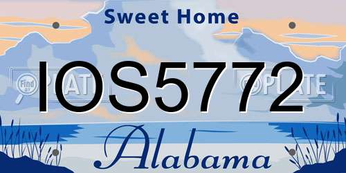 IOS5772 Alabama License Plate