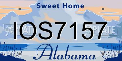 IOS7157 Alabama License Plate
