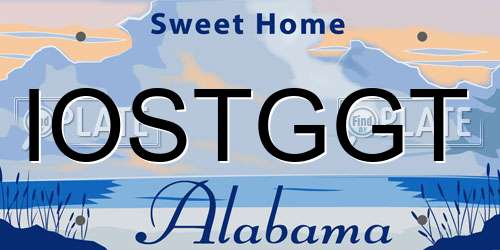 IOSTGGT Alabama License Plate