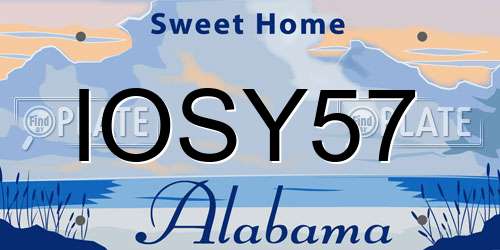 IOSY57 Alabama License Plate