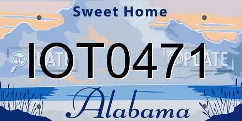 IOT0471 Alabama License Plate