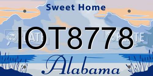IOT8778 Alabama License Plate