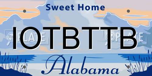 IOTBTTB Alabama License Plate