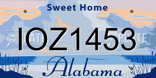 IOZ1453 Alabama License Plate