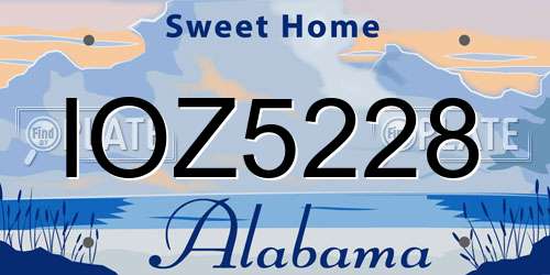 IOZ5228 Alabama License Plate