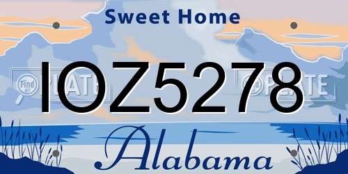 IOZ5278 Alabama License Plate