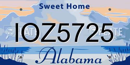 IOZ5725 Alabama License Plate