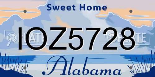IOZ5728 Alabama License Plate