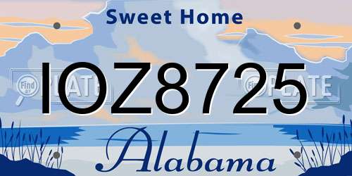 IOZ8725 Alabama License Plate
