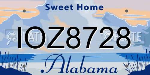 IOZ8728 Alabama License Plate