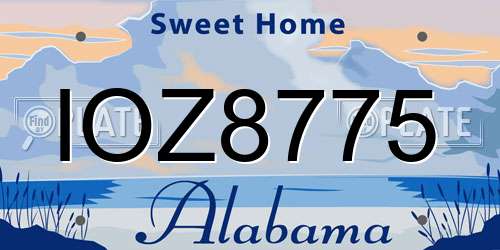 IOZ8775 Alabama License Plate