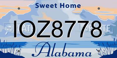 IOZ8778 Alabama License Plate