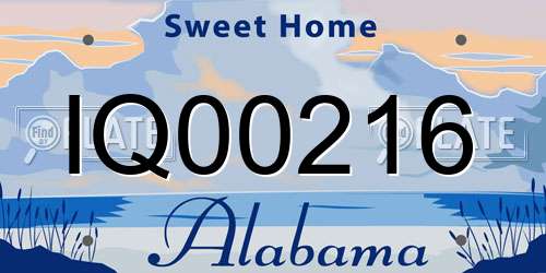 IQ00216 Alabama License Plate