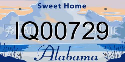 IQ00729 Alabama License Plate