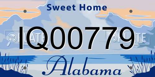 IQ00779 Alabama License Plate