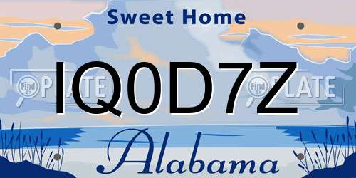 IQ0D7Z Alabama License Plate