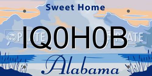IQ0H0B Alabama License Plate