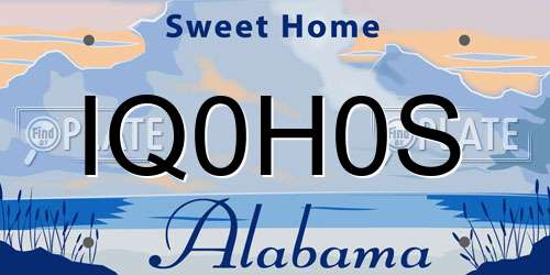 IQ0H0S Alabama License Plate