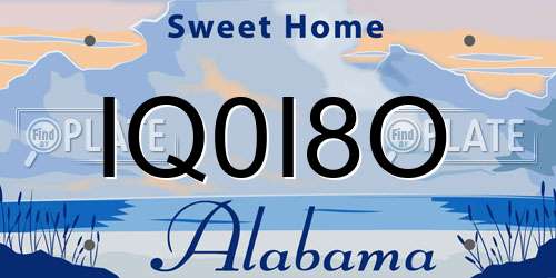 IQ0I8O Alabama License Plate