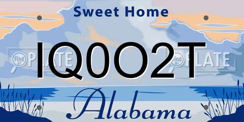 IQ0O2T Alabama License Plate