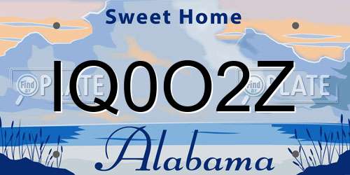 IQ0O2Z Alabama License Plate