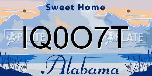 IQ0O7T Alabama License Plate