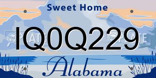 IQ0Q229 Alabama License Plate