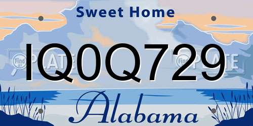 IQ0Q729 Alabama License Plate