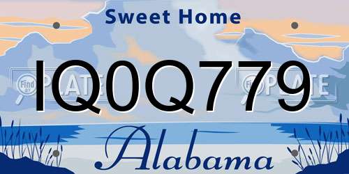 IQ0Q779 Alabama License Plate