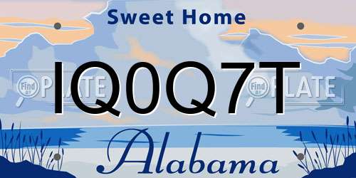 IQ0Q7T Alabama License Plate