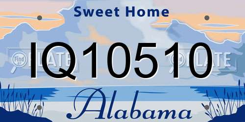 IQ10510 Alabama License Plate