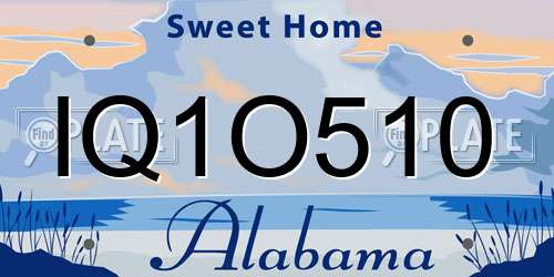 IQ1O510 Alabama License Plate