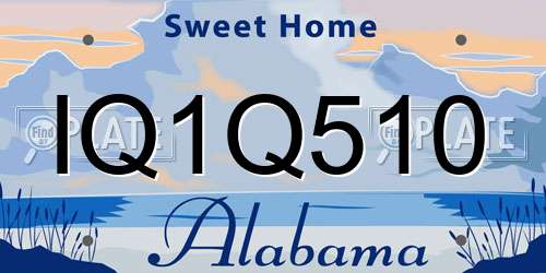 IQ1Q510 Alabama License Plate