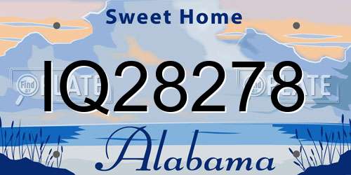 IQ28278 Alabama License Plate