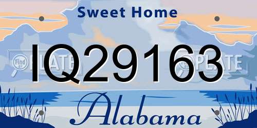 IQ29163 Alabama License Plate