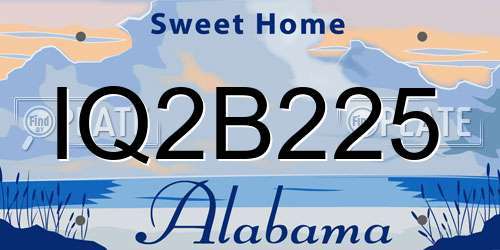 IQ2B225 Alabama License Plate