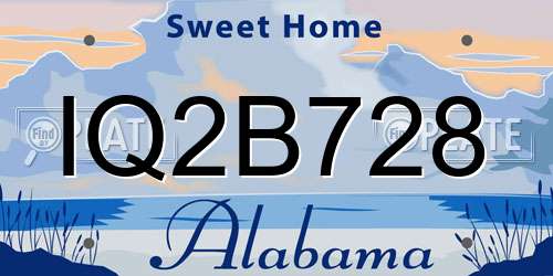 IQ2B728 Alabama License Plate