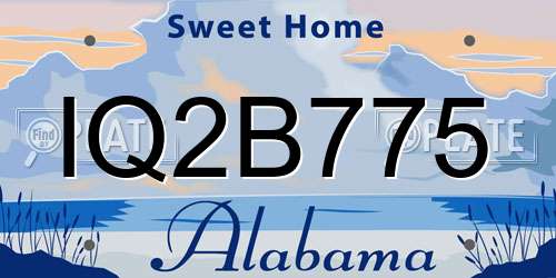 IQ2B775 Alabama License Plate