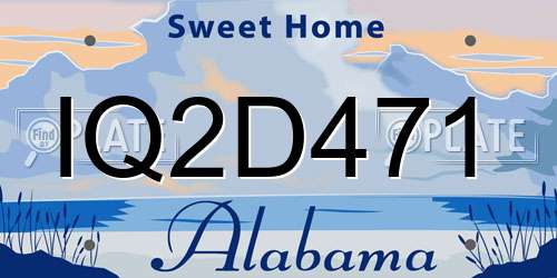 IQ2D471 Alabama License Plate