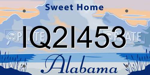 IQ2I453 Alabama License Plate