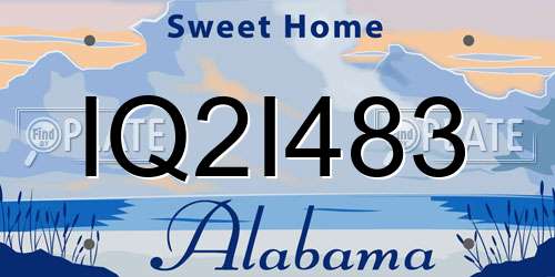 IQ2I483 Alabama License Plate