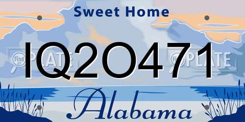 IQ2O471 Alabama License Plate