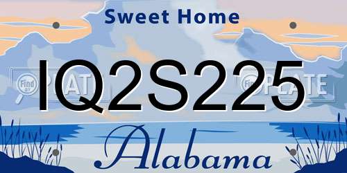 IQ2S225 Alabama License Plate