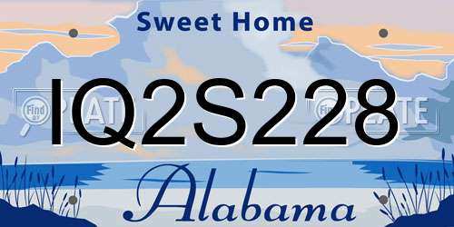 IQ2S228 Alabama License Plate